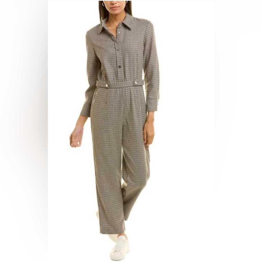 Maje Pregor houndstooth tweed jumpsuit size 4